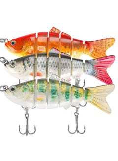 Lifelike Fishing Lures Lure Fishing Tackle Kits 3 Pieces Colorful Fish-shaped Multi-section Bait Simulation Bait Fishing Accessories