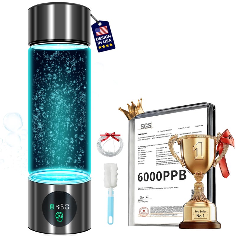 Clcepore 5.0 New Upgraded Hydrogen Water Bottle - Hydrogen Concentration up to 6000 PPBã€SGS-Certified Hydrogen Generatorã€‘ 2025 SPE/PEM Technology Odorless Double Hydrogen Content for Sports/Home/Office/Travel - Image 1