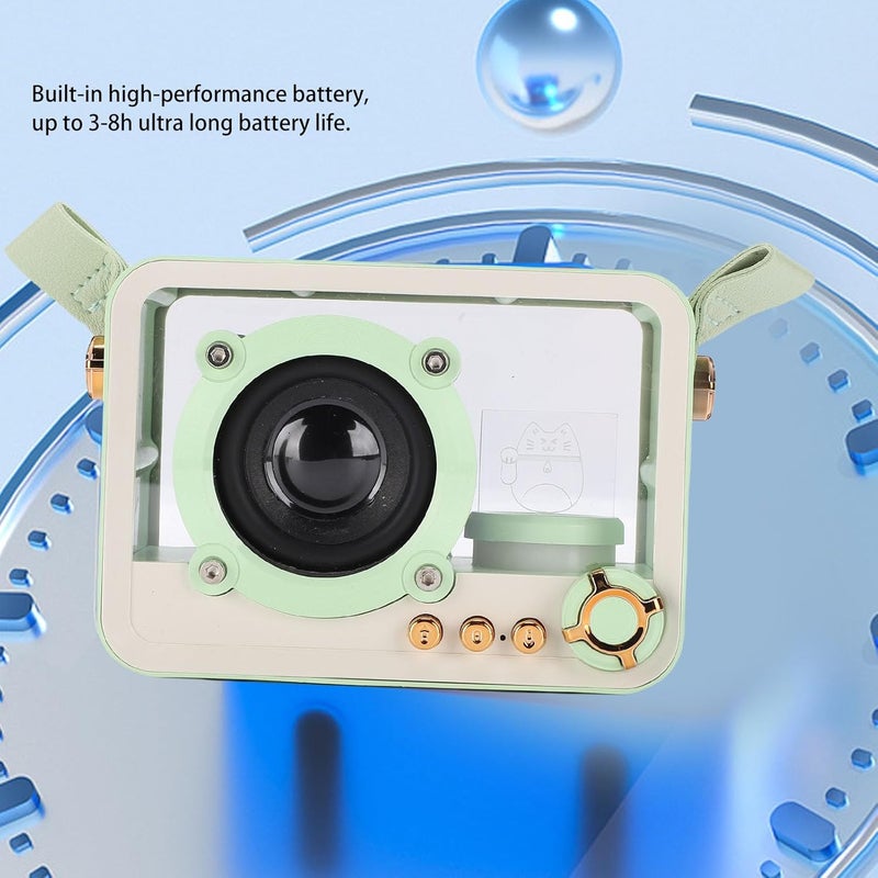 SUNGOOYUE Karaoke Machine, Portable Speaker with 2 Wireless Microphones, for Home Party Outdoor Adventures Classroom Activities (Light Green) - Image 5