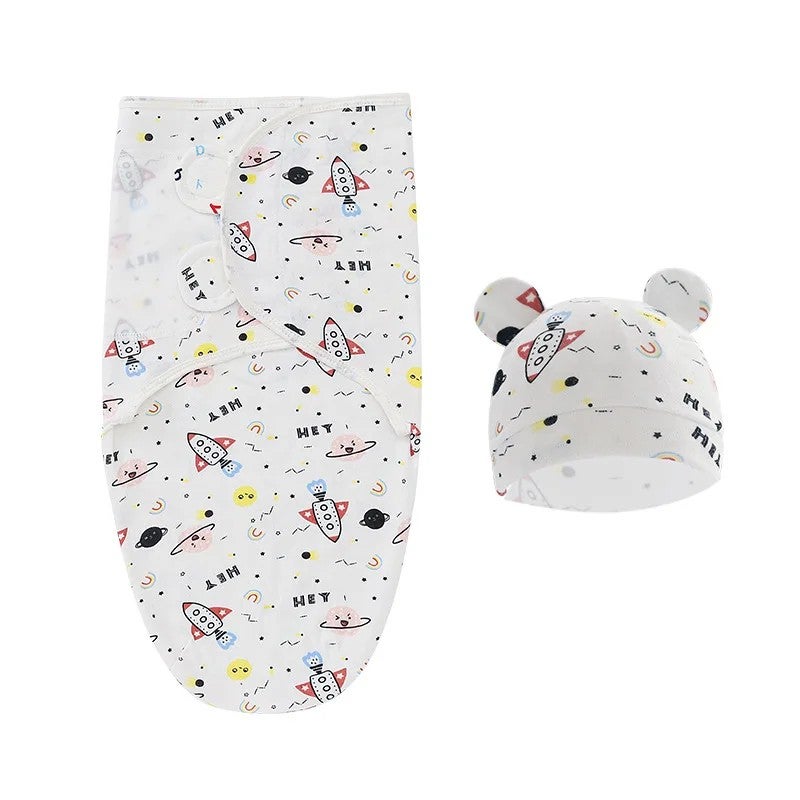 Bluejw New Spring Organic Cotton Baby Swaddle Blanket Set (Newborn) - Adjustable Infant Sleep Sack Wrap with Hat - Perfect for Swaddlers - Image 5