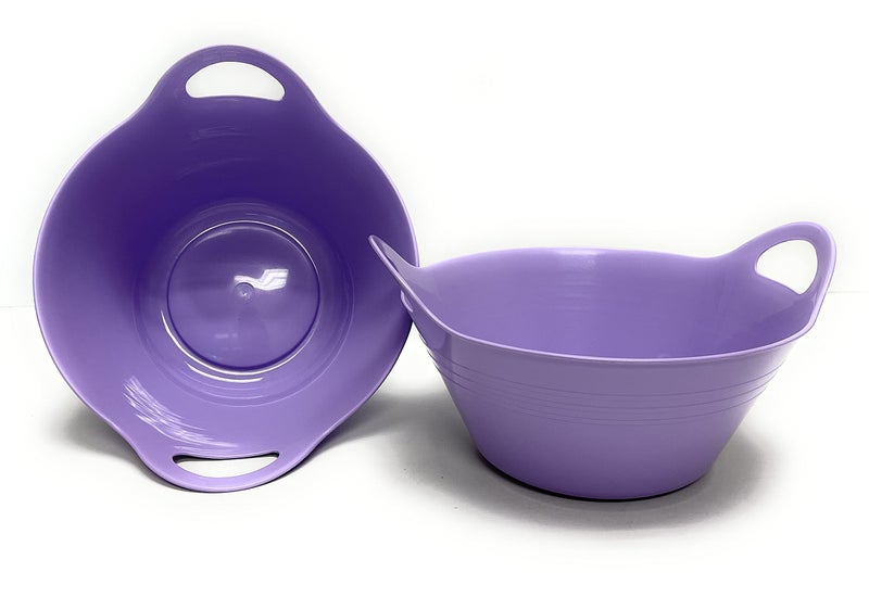 Mintra Home Plastic Bowls with Handles (1.8L Medium 2pk  Lavender)