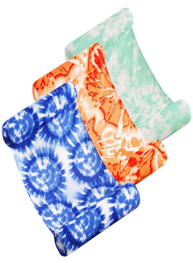 Sloosh 3 Pack 4-in-1 Inflatable Pool Floats Hammock, Water Hammock Lounges, Multi-Purpose Swimming Pool Accessories (Saddle, Lounge Chair, Drifter) for Pool, Lake, Outdoor, Beach (Green/Blue/Orange) - Image 1