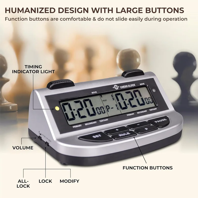 Nivia Nivia Chess Clock (Black/Grey)