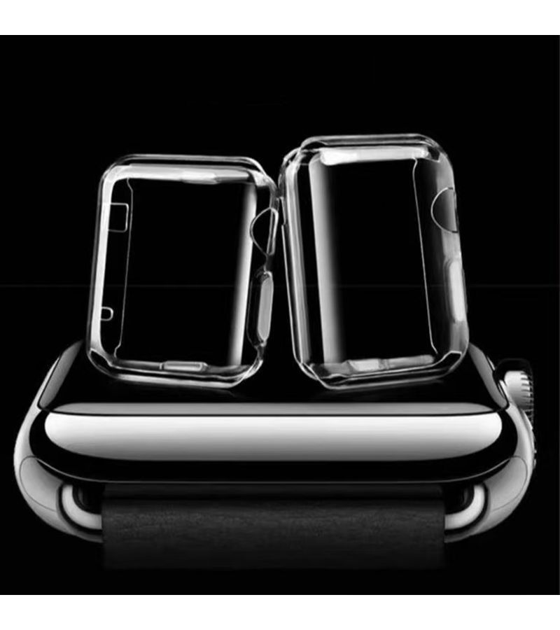 2pcs Transparent Full Coverage Watch Case Protector Compatible With Apple Watch Series 10 11 46mm TPU Soft Screen Protector Shockproof Drop Proof Waterproof Slim Cover Case Bumper for Men Women - Image 1