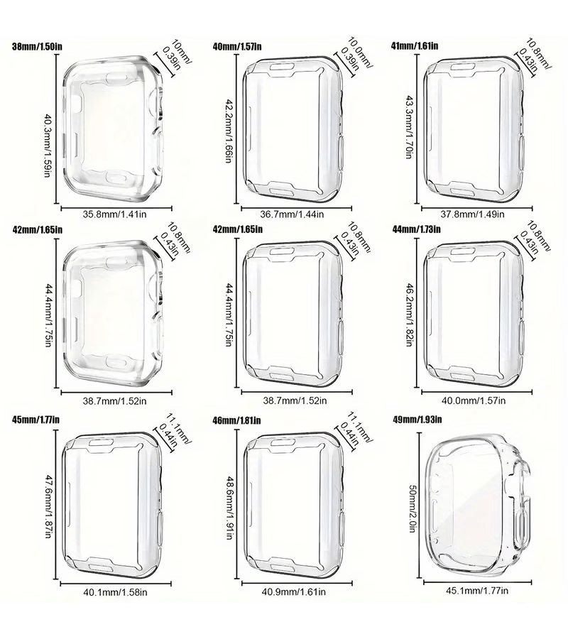 2pcs Transparent Full Coverage Watch Case Protector Compatible With Apple Watch Series 10 11 46mm TPU Soft Screen Protector Shockproof Drop Proof Waterproof Slim Cover Case Bumper for Men Women - Image 4