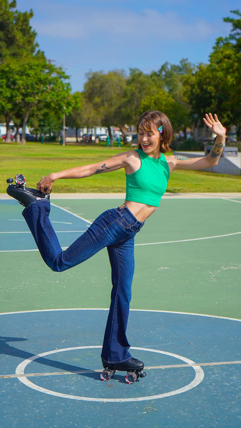 Riedell R3 Roller Skate - Quad Roller Skate for Indoor/Outdoor | Black | Size 9 - Image 2