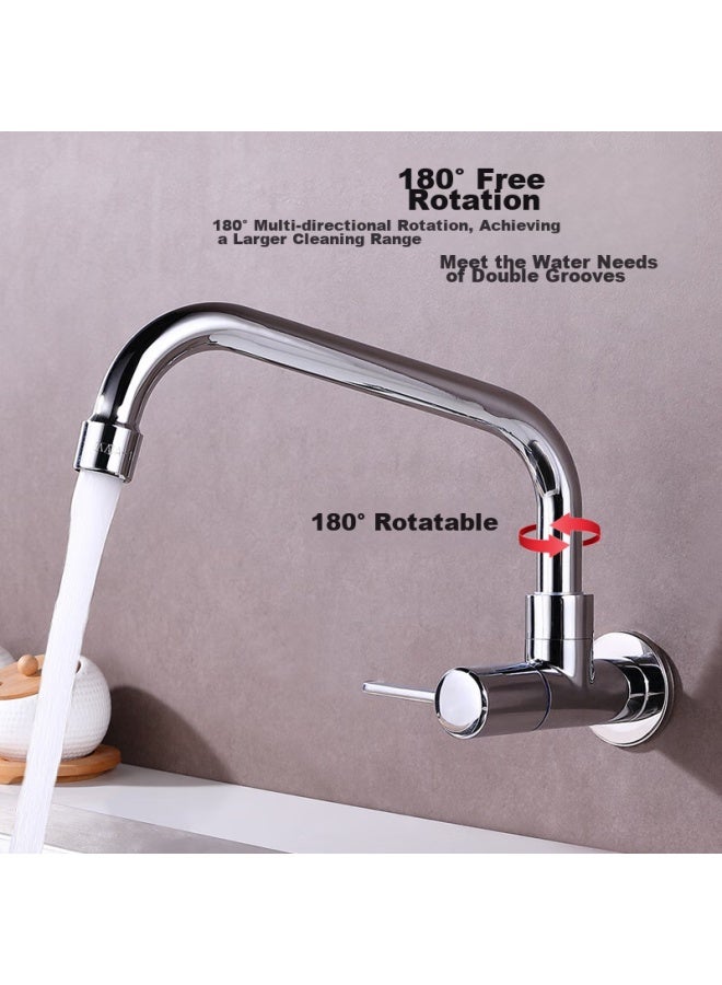 Larsd Wall-mounted Faucet, Kitchen Faucet With Copper Body, Single Cold Water Tap, Sink And Laundry Basin Quick-open Faucet Ld06 - Image 1