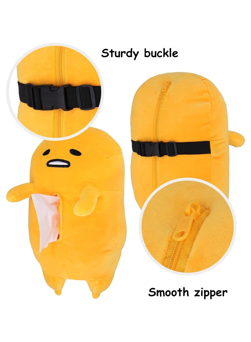 general Anime Gudetama Tissue Box Cartoon Lazy Egg Plush Doll Tissue Cover Creative Paper Holder Napkin Holder Paper Storage for Car, Home, Bathroom - Image 3