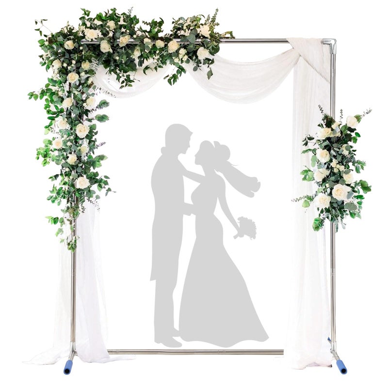 HomeRight Wedding Arch Backdrop Stand7x4 FT Metal Arch Backdrop Stand for Ceremony Stainless Steel Square Backdrop Stand for PartiesWeddingBirthdayAnniversaryBaby ShowerGarden Decorations - Image 2