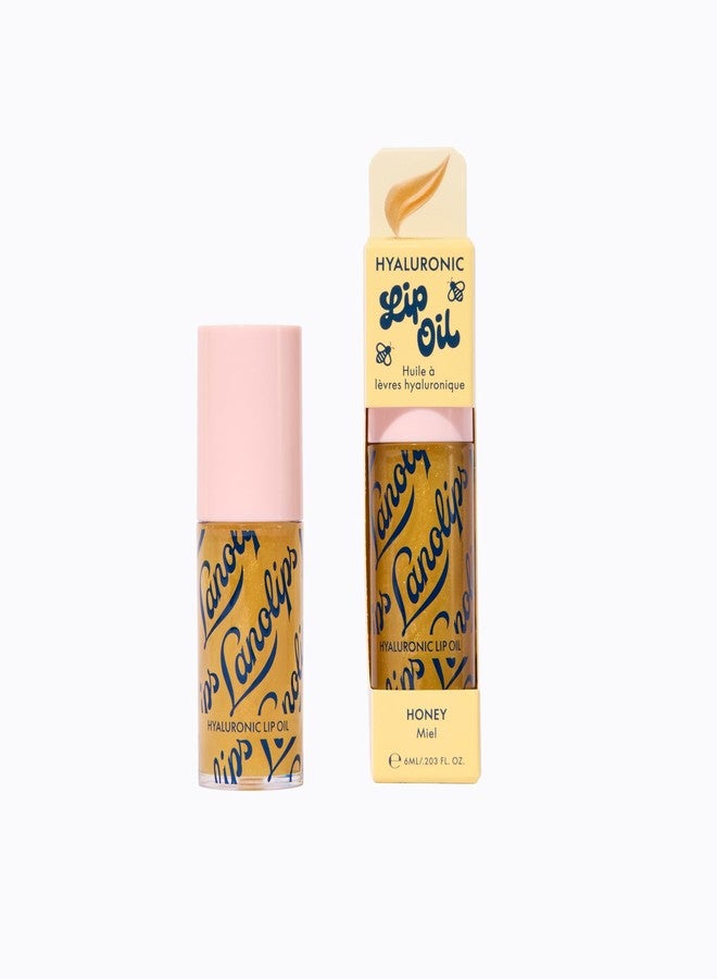 Lanolips Hydrating Lip Oil - Plumping Lip Gloss Infused with Lanolin Oil, Hyaluronic Acid & Vitamin E - Non-Sticky, Glossy Finish Beauty Products - Honey (0.2 Fl oz) - Image 1