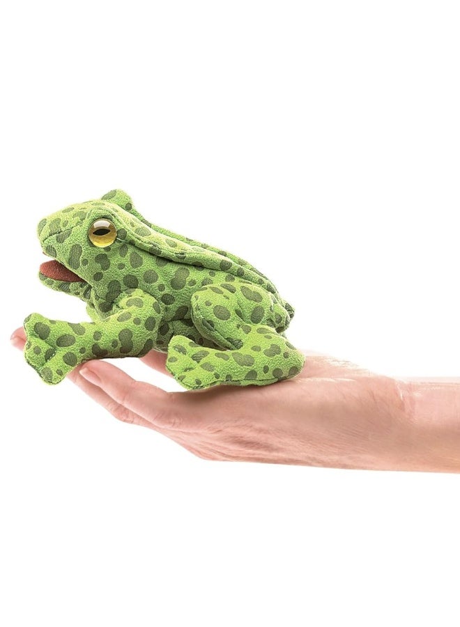 Folkmanis Mini Frog Finger Puppet Plush, Green, 1 EA - Image 2