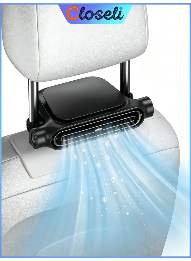 Closeli Car Backseat Fan,Car Seat Cooling Fan,Angle Adjustable Carseat Cooler,Portable Ventilation Fans, 3 Speed Adjustable,3000mAh Rechargeable,Clip On Air Circulator,Electric Vehicle Fans for Road Trips Camping - Image 1