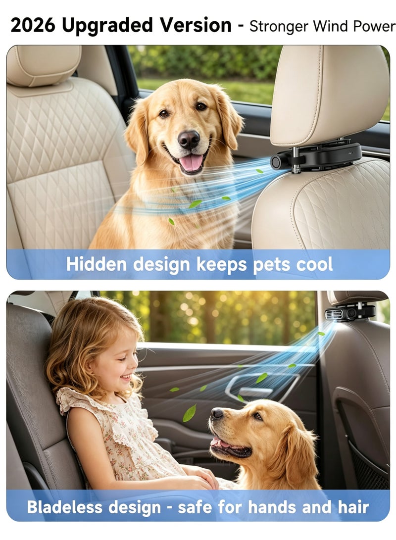 Closeli Car Backseat Fan,Car Seat Cooling Fan,Angle Adjustable Carseat Cooler,Portable Ventilation Fans, 3 Speed Adjustable,3000mAh Rechargeable,Clip On Air Circulator,Electric Vehicle Fans for Road Trips Camping - Image 5