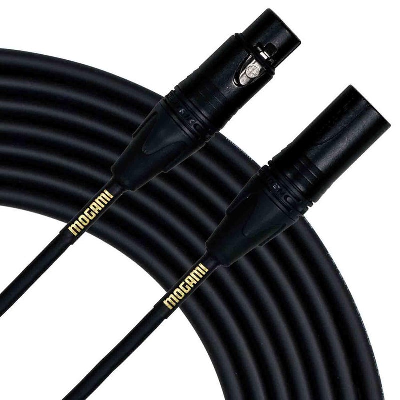 كابل موغامي جولد ستوديو 25 XLR إلى XLR رباعي الموصلات بطول 25 قدم مع جهات اتصال ذهبية، موصلات XLRM-XLRF، صوت احترافي خالي من الضوضاء