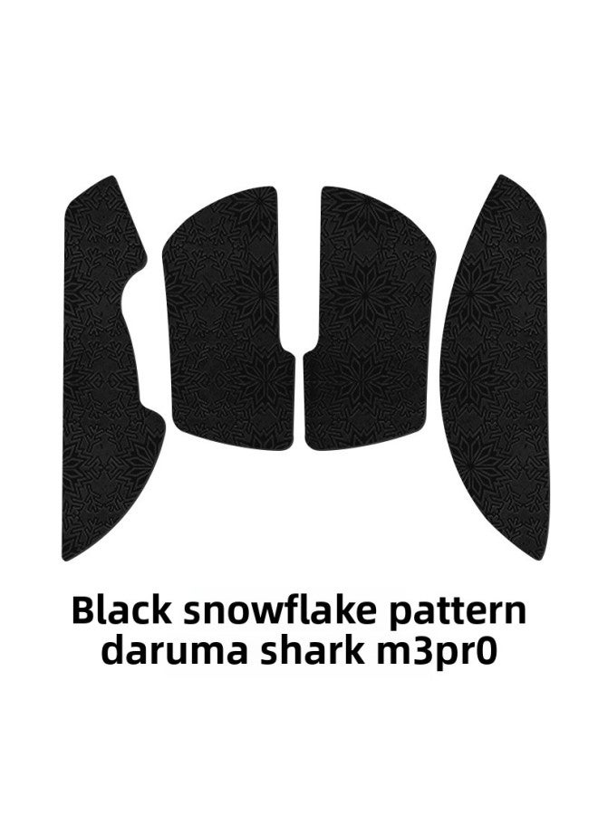 Suitable For Daramo Shark M3pro Mouse Anti-slip Sticker M3 Pro Sticker Side Skirt Sweat-absorbent And Anti-sweat Protective Film-Color:[half Pack] Black Snowflake Pattern ❤ Send Cleaning Cotton  - Image 1