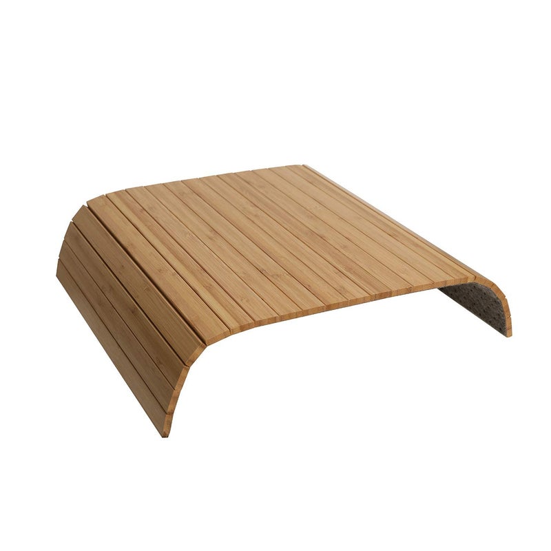 GEHE Sofa Arm Tray Table Flexible/Foldable Sofa Tray Couch arm Table Perfect for Drink Snacks Great arm Tray for Couch armrest (16.5"" L x 13.25"" W x 0.4"" H  Natural Bamboo) - Image 2