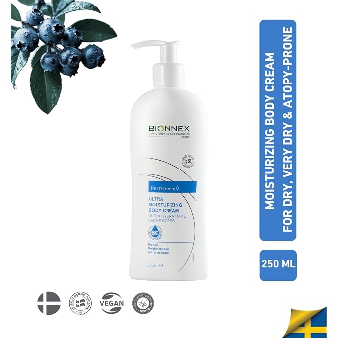 BIONNEX Perfederm Ultra Moisturising Body Cream  Nourishing Body Care for Dry & Atopic-Prone Skin with Shea Butter, Almond & Avocado Oils  Hydrates & Reduces Itching  250 ml - Image 3
