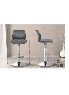 NORAN Leather Bar Chairs for Kitchen (Gray)  - Image 3
