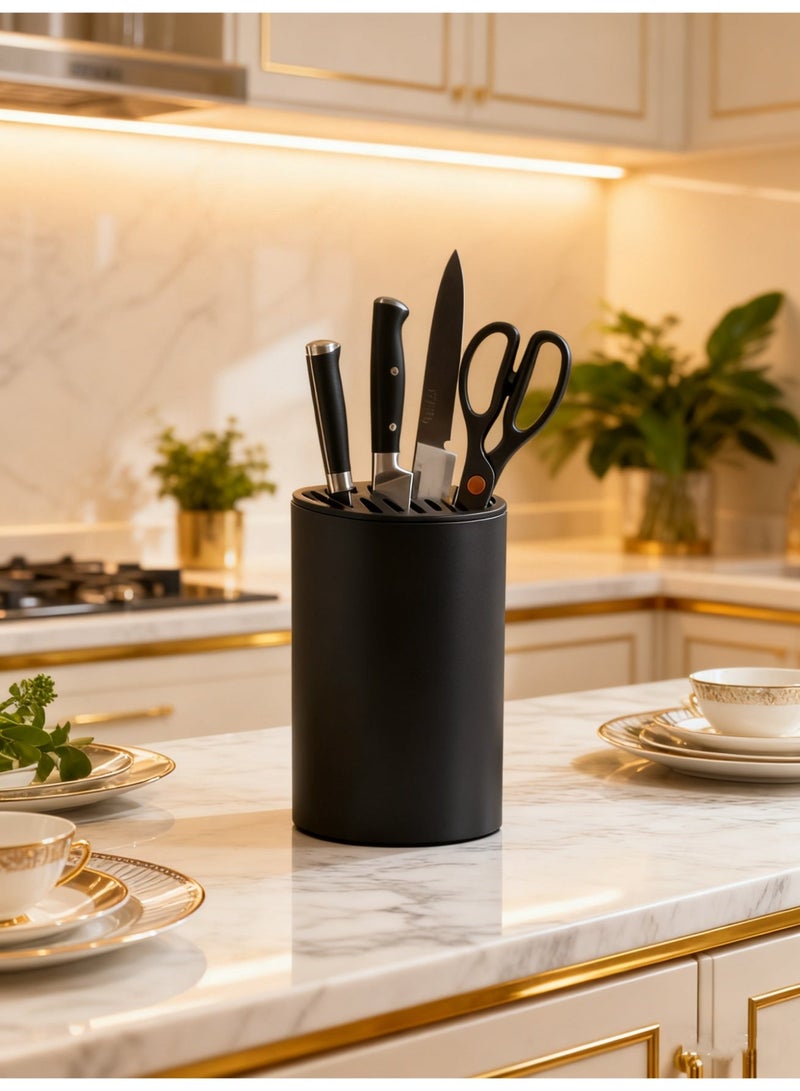 بي إس حامل سكاكين عالمي بدون سكاكين | حامل سكاكين قابل للفصل لسهولة التنظيف | موفر للمساحة مع فتحة مقص | للمقصات وقضيب الشحذ والسكاكين. - Image 1