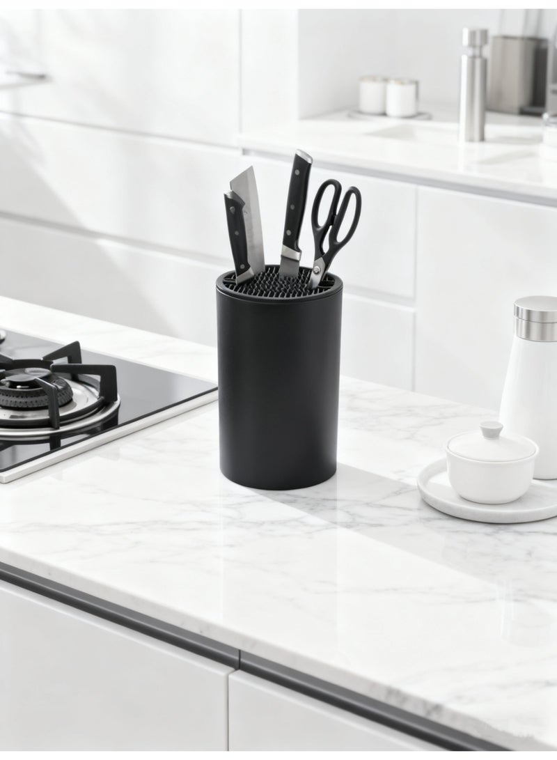 بي إس حامل سكاكين عالمي بدون سكاكين | حامل سكاكين قابل للفصل لسهولة التنظيف | موفر للمساحة مع فتحة مقص | للمقصات وقضيب الشحذ والسكاكين. - Image 4