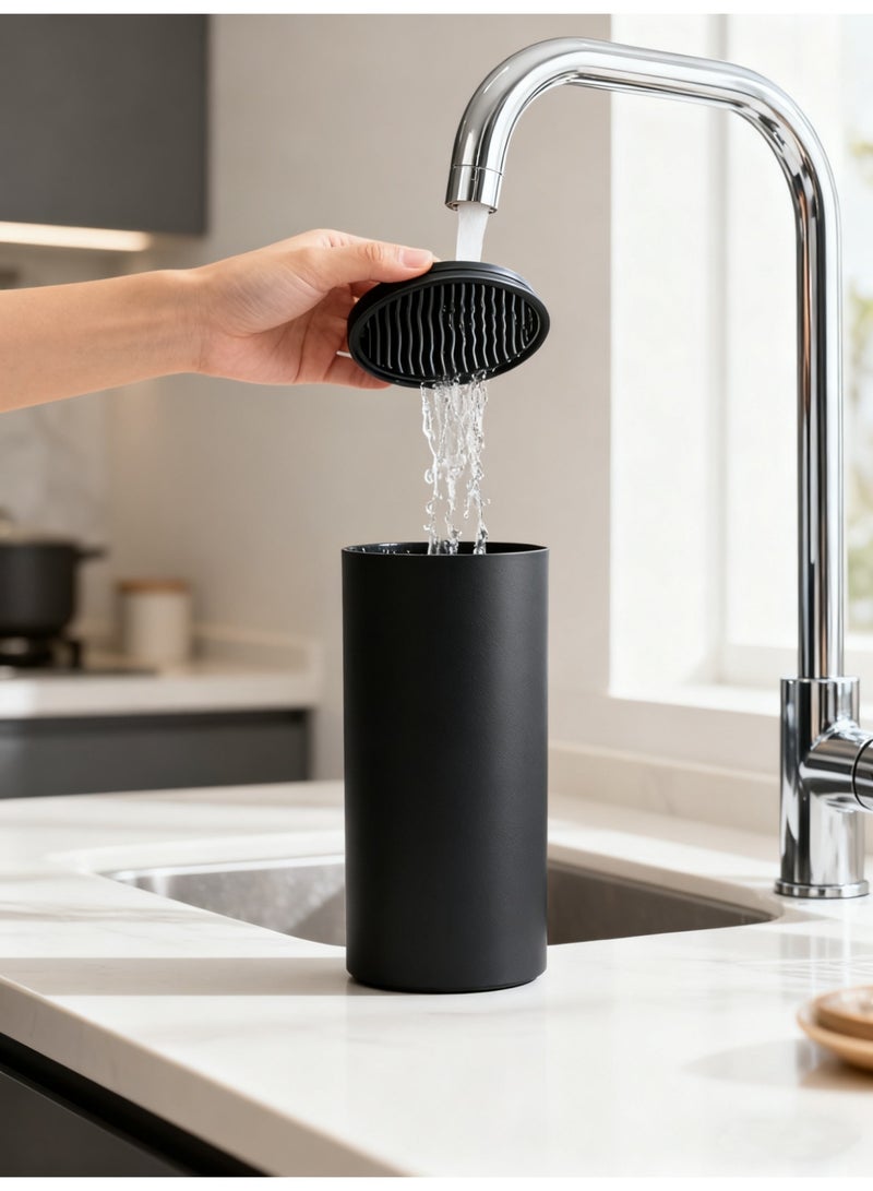 بي إس حامل سكاكين عالمي بدون سكاكين | حامل سكاكين قابل للفصل لسهولة التنظيف | موفر للمساحة مع فتحة مقص | للمقصات وقضيب الشحذ والسكاكين. - Image 5