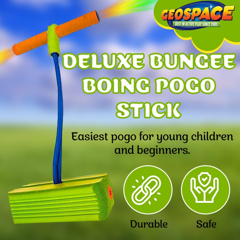 Geospace Jumparoo Deluxe LED Bungee Boing Foam Bouncing Toy - The Squeakiest, Easiest Pogo Ever! for Kids 3 Years & Up - Image 3
