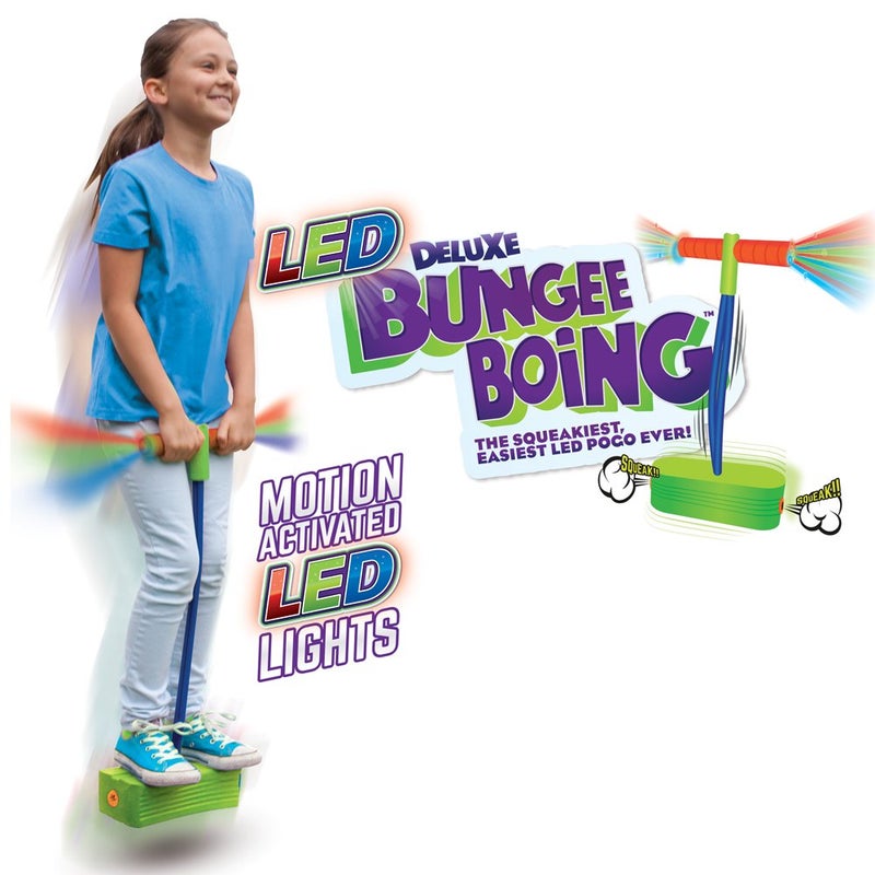 Geospace Jumparoo Deluxe LED Bungee Boing Foam Bouncing Toy - The Squeakiest, Easiest Pogo Ever! for Kids 3 Years & Up - Image 1