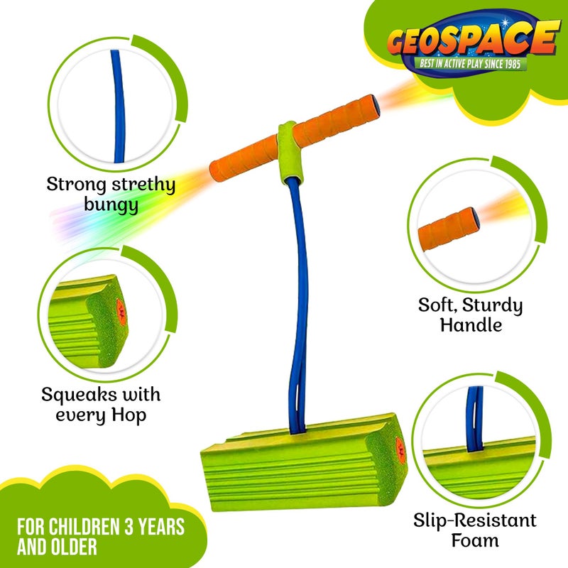 Geospace Jumparoo Deluxe LED Bungee Boing Foam Bouncing Toy - The Squeakiest, Easiest Pogo Ever! for Kids 3 Years & Up - Image 5