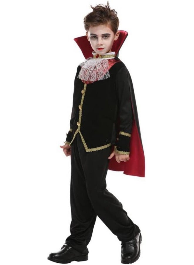 Toyland Vampire Costume with Red Cape – Halloween Dracula Fancy Dress for Boys - Image 2