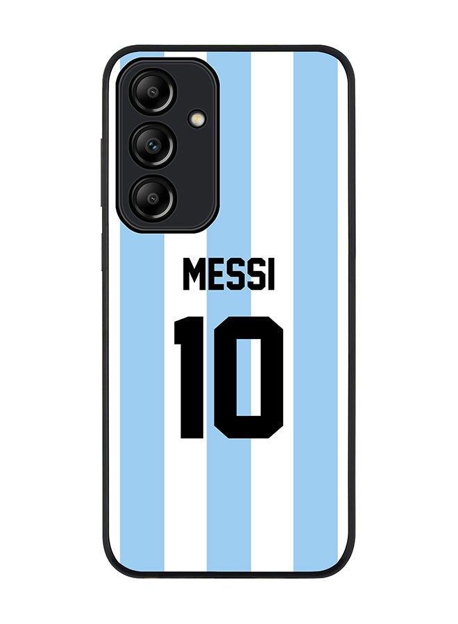 Stylizedd Rugged Black Edge Case for Samsung Galaxy A55, Slim fit Case Thin Cover -  Football Team - Argentina, Player Name - Messi - Image 1