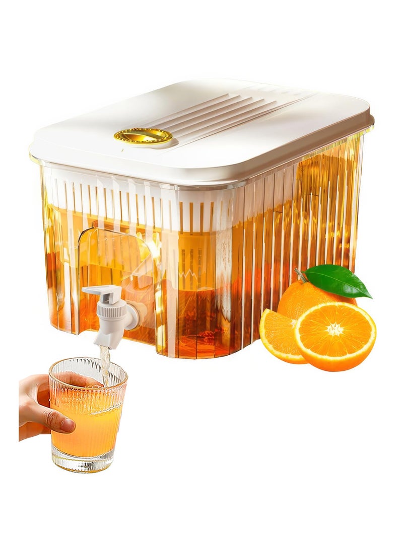 Barakah Beverage Dispenser for Fridge Clear Premium Plastic Small Iced Water Jug Holder with Filter Spout Spigot Refrigerator Drinks Container for Parties Juice Pitcher Juice Container Iced for Party - Image 1