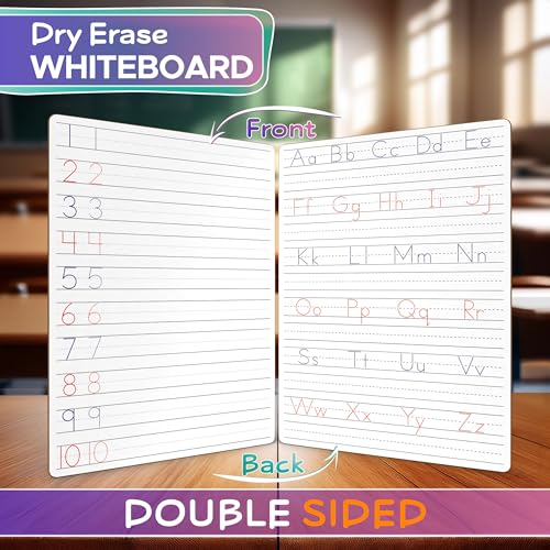 Scribbledo Dry Erase Handwriting Practice for Kids 9 x 12 inch Alphabet Tracing Board Whiteboard Letter Tracing for Kids Ages 3-5 Write and Wipe Alphabet Practice Cards Letters Writing Board - Image 3