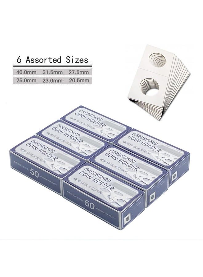 Xxmbbjy 600 Pcs Coin Flips 6 Assorted Sizes 2" x 2" Cardboard Coin Holders Mylar Coin Flips for Colletors Coin Collection Supplies for Dime, Dollars, Penny, Quarter, Nickels Collecting - Image 3