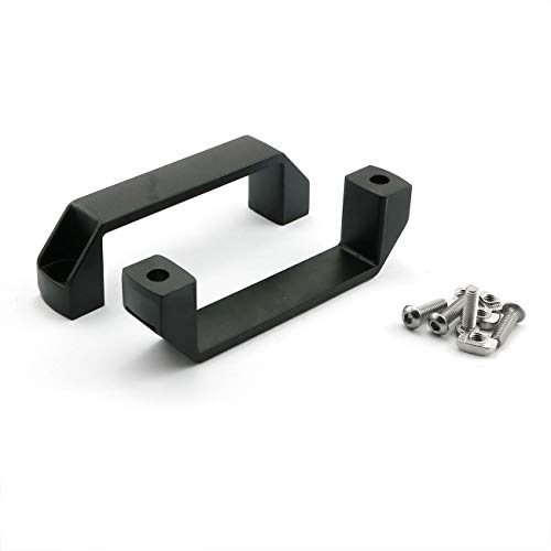 PZRT 2-Pack Black Aluminium Alloy Handle Rectangular Industrial Pull Handle for 20 Series Aluminum Extrusion Profile Accessories 90mm - Image 1