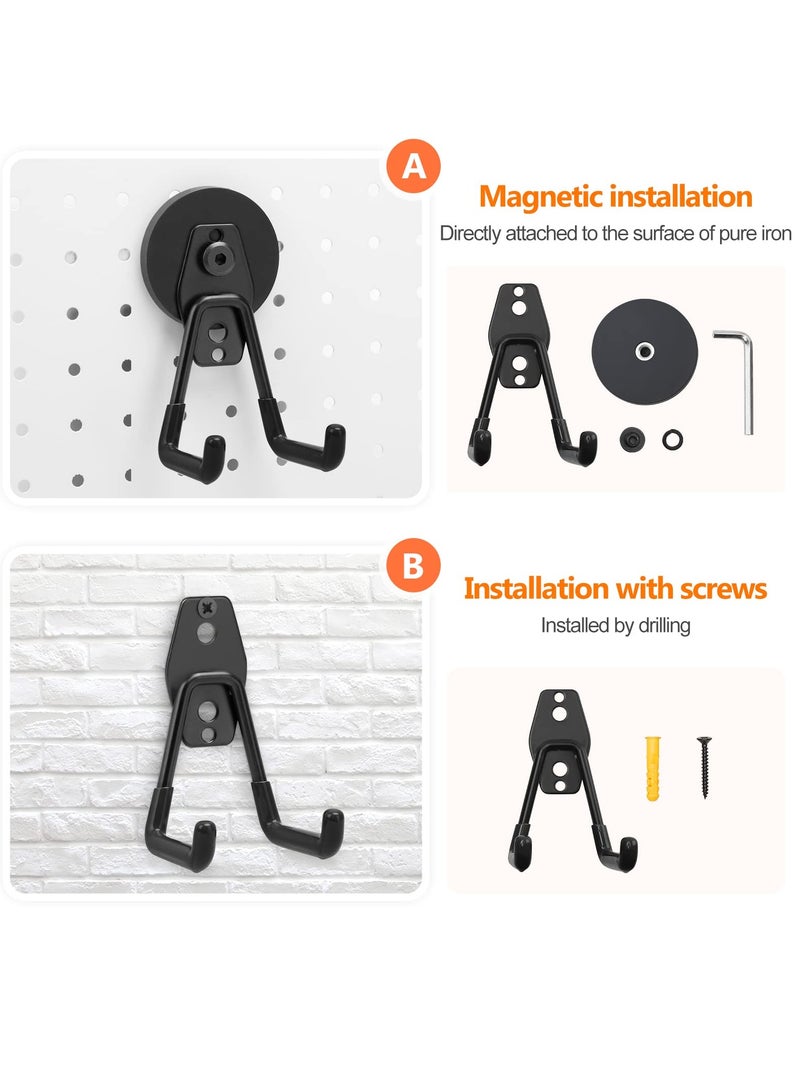 Strong Garage Magnetic Hooks, 3 Packs Strong Large Magnet Hooks, Heavy Duty Storage Utility Magnet Hooks with Anti-Slip Coating, for Toolbox, Hammer, Garden Tools, Drills (Black) - Image 3