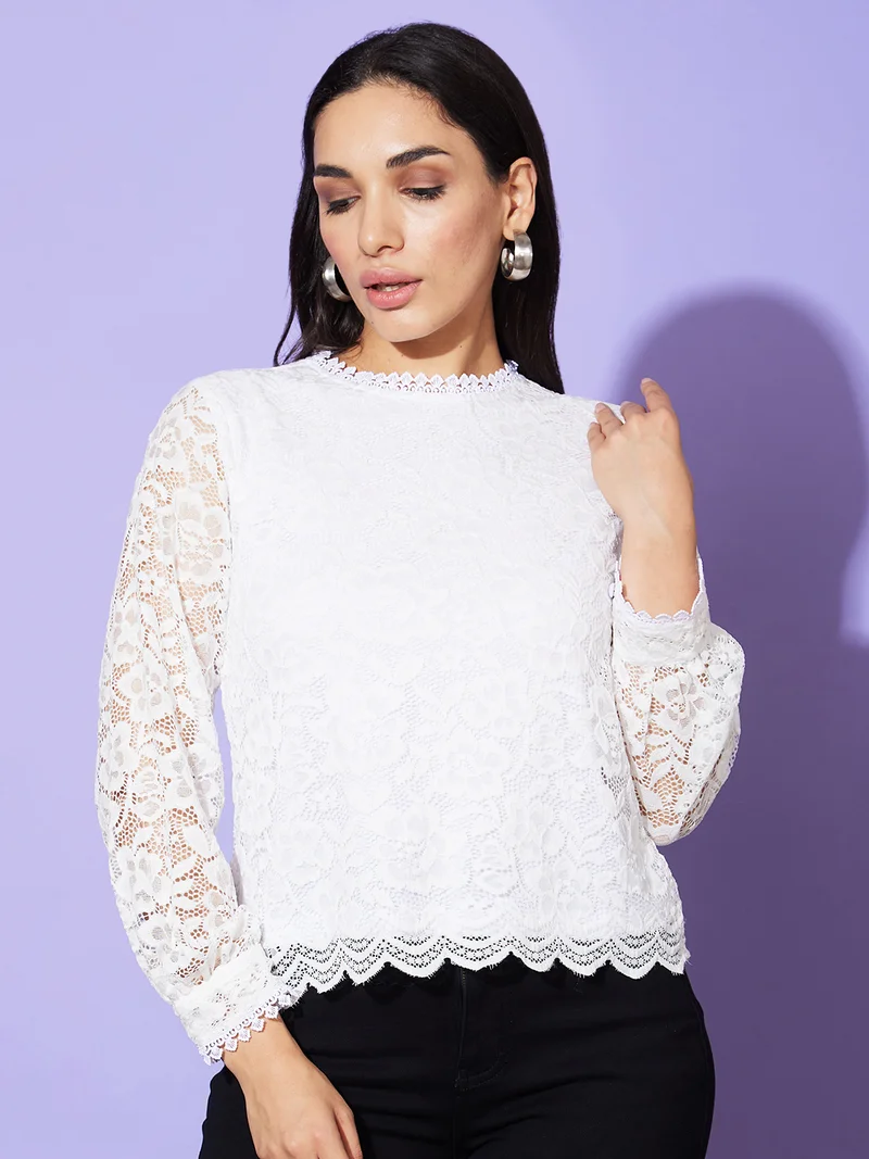 globus Globus Women Floral Lace Party Top