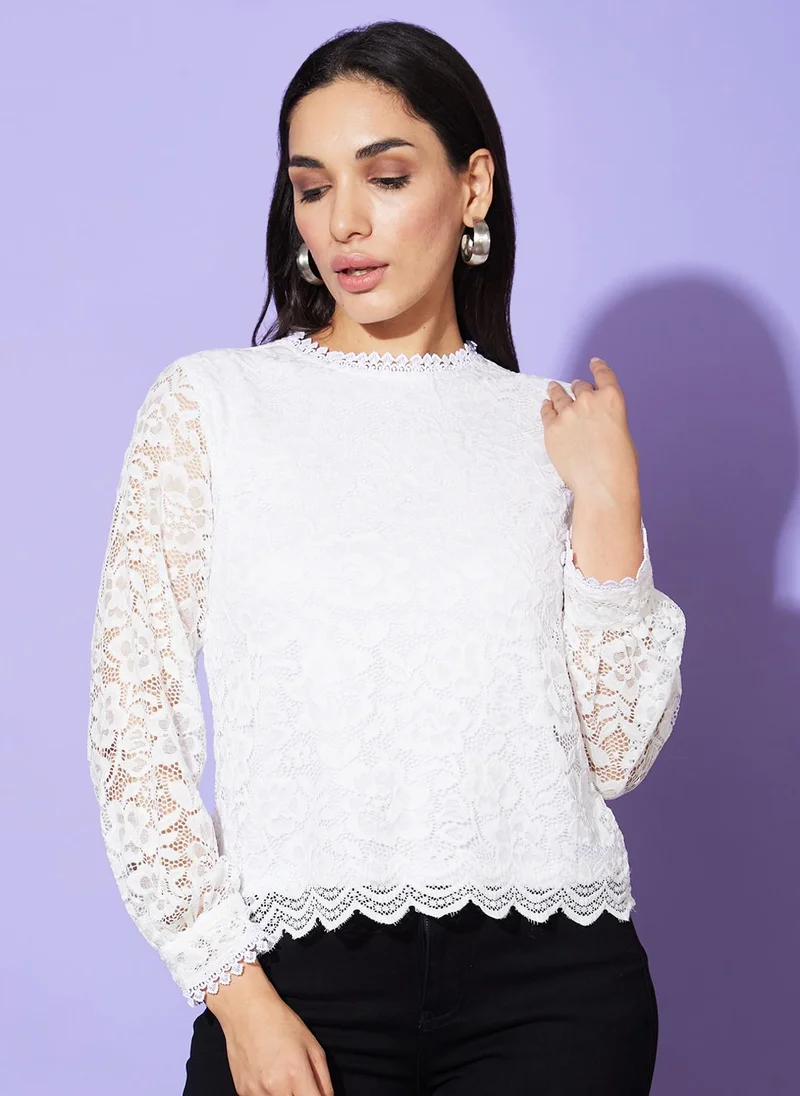 globus Globus Women Floral Lace Party Top