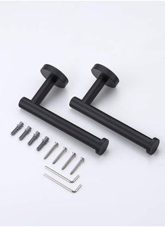 MIXDE Toilet Paper Holder for Bathroom 2 Pack Tissue Holder Dispenser SUS304 Stainless Steel RUSTPROOF Toilet Roll Holder Wall Mount Matte Black  - Image 4