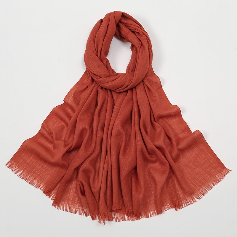 New Bamboo Cotton Solid Long Scarf for Women 30#