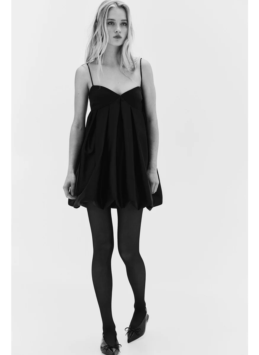 H&M Pleated Bubble-Hem Dress