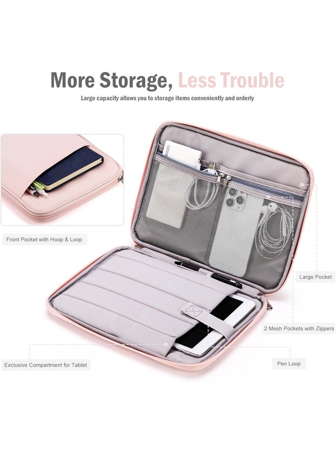13 Inch Tablet Sleeve for iPad Air 13" M3 2025, iPad Pro 13"/12.9", Galaxy Tab S9/S10 Plus/S9 FE+/S9 FE Plus 12.4", Remarkable Paper Pro 11.8", Protective Bag with Pockets, Pink - Image 3
