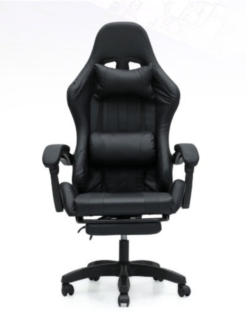 KARNAK Ergonomic Leather Gaming Chair with Headrest, Lumbar Support, and Footrest - Ultimate Comfort for Gamers 30FR-Black - Image 2
