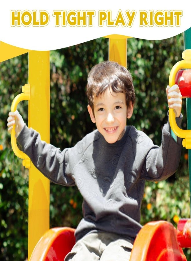 توب نيو مجموعة مقابض أمان للأطفال من توب نيو، 4 قطع، لمقابض ألعاب الأطفال - مقابض يدوية لألعاب التأرجح وألعاب التسلق، قضبان بلاستيكية متعددة الألوان لألعاب الأطفال الخارجية، وألعاب التسلق، وألعاب التسلق (أصفر) - Image 5