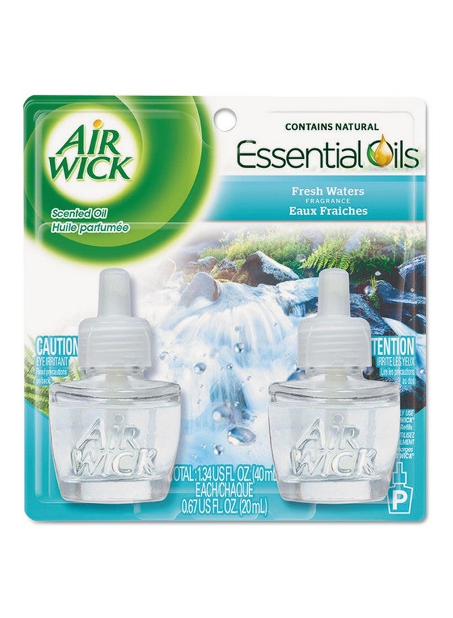 Air Wick, Plug in Scented Oil 2 Refills, Fresh Waters, 1.34 Oz (Pack of 2) - Image 1