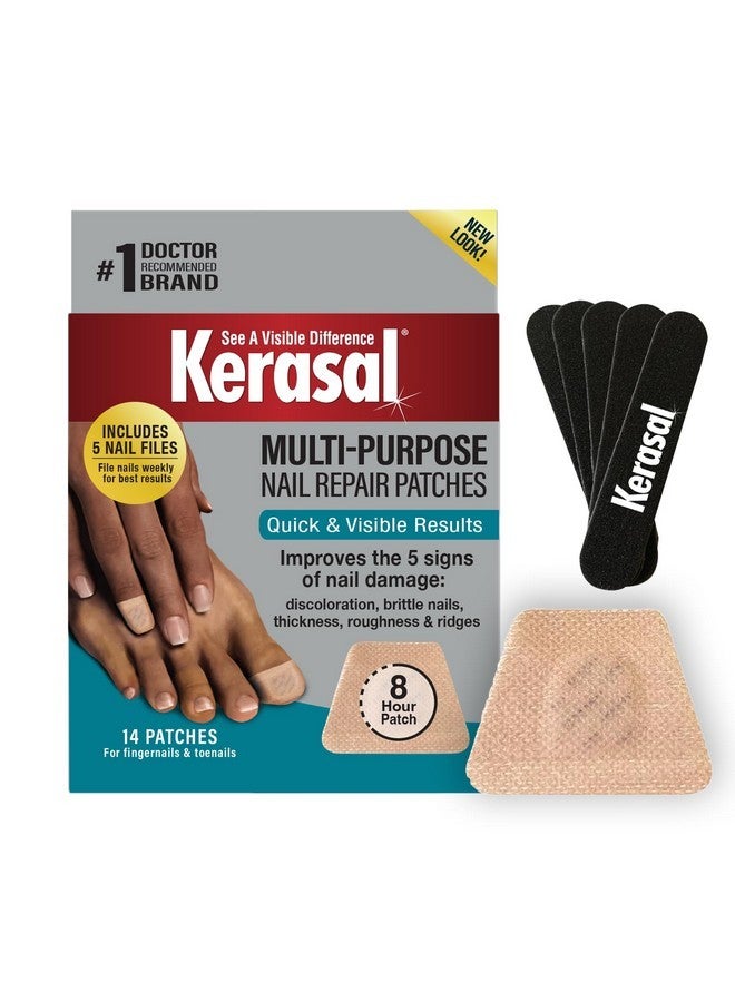 كيراسال لاصقات إصلاح الأظافر متعددة الأغراض، 14 قطعة + عبوة من 5 مبردات أظافر - Image 1