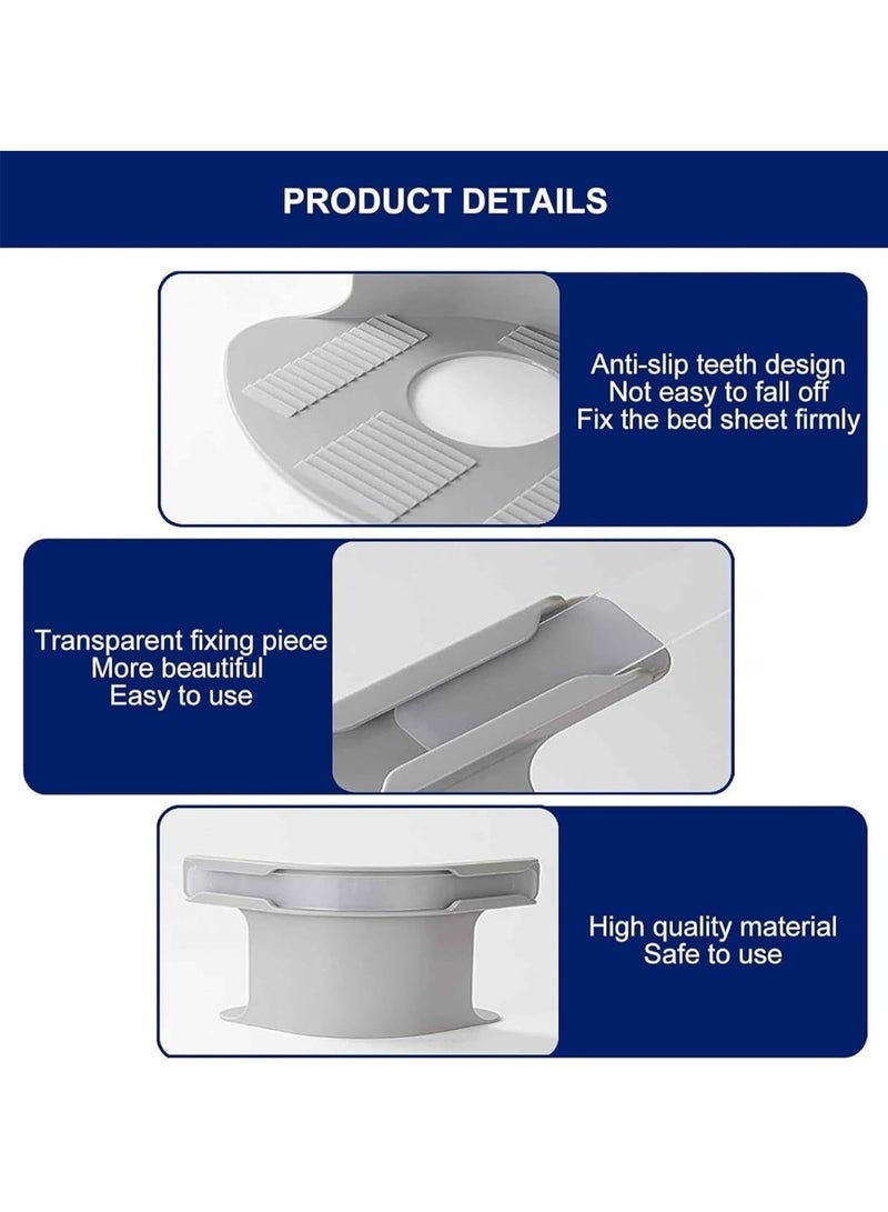 Arabest Bed Sheet Holder Set with Lock Strips, Heavy Duty Bed Sheet Fasteners, Non Slip Lock Sheet Clips, for All Size Mattress, Blankets, Bedding (Grey 4pcs) - Image 4