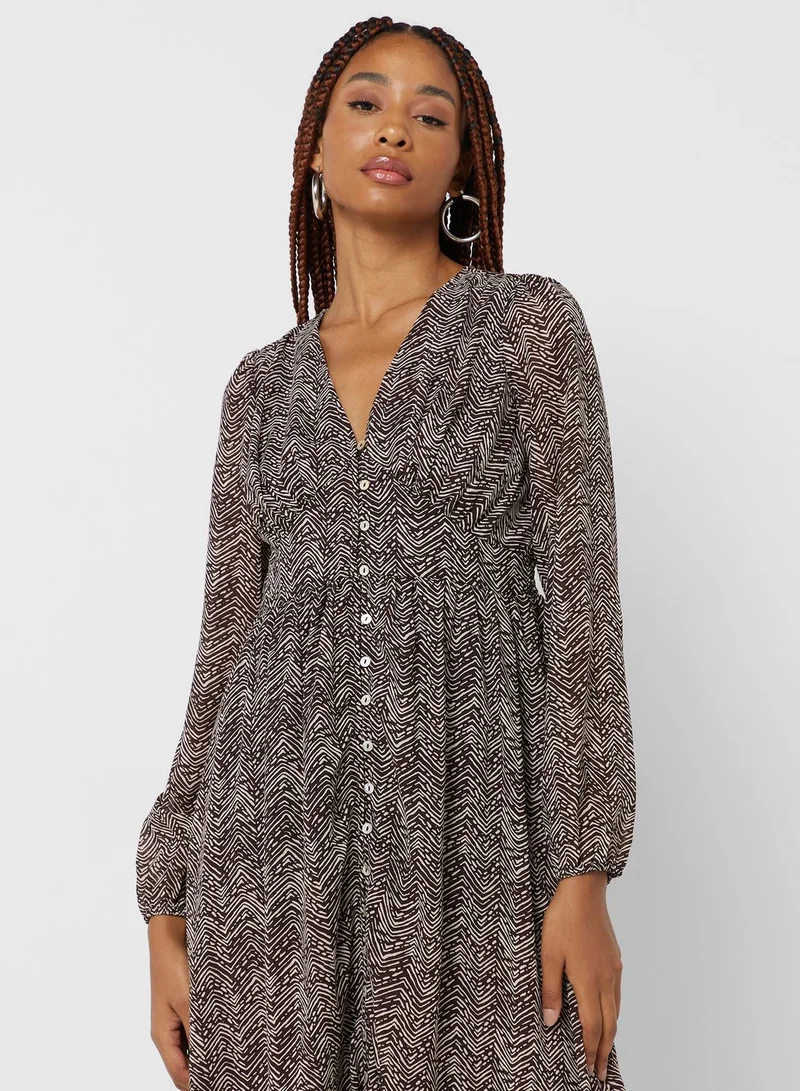ONLY V-Neck Tiered Dress