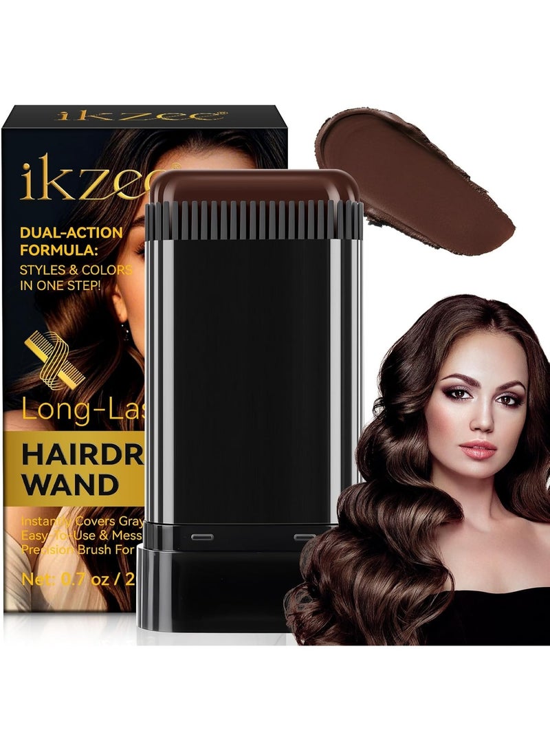 IKZEE Hair Color Stick Dark Brown, Grey Root Cover Up Instant Hair Root Touch-Up Stick, Temporary Hair Dye For Natural Gray Coverage, Long-Lasting Moisturizing Formula With Plant Extracts 20g - Image 2