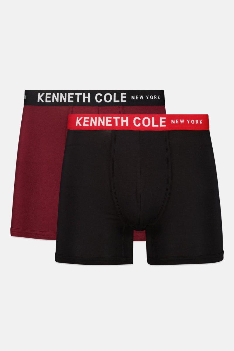 Kenneth Cole Men 2 Pack Brand Logo Trunks, Multicolor - Image 1