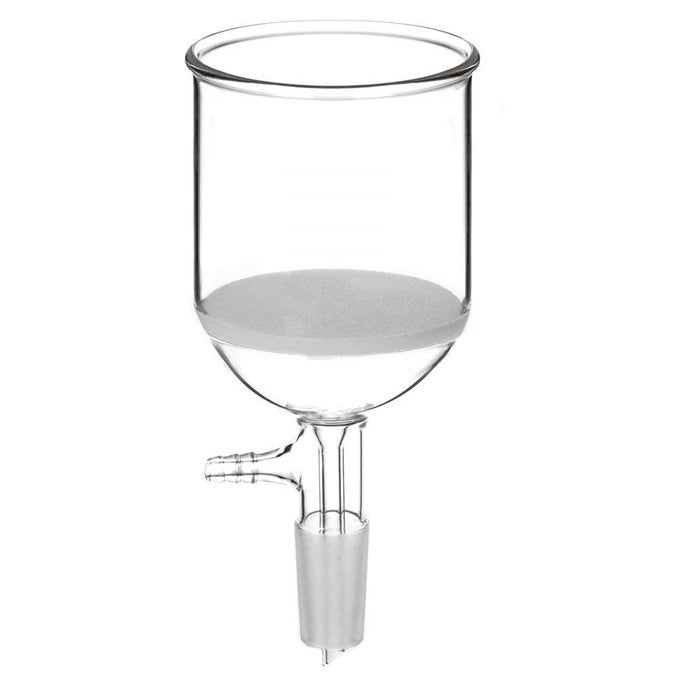 BOROSILICATE GLASS BUCHNER FILTERING FUNNEL WITH COARSE FRIT STANDARD TAPER INNER JOINT AND VACUUM SERRATED TABULATION 1000ML G2 GRADE